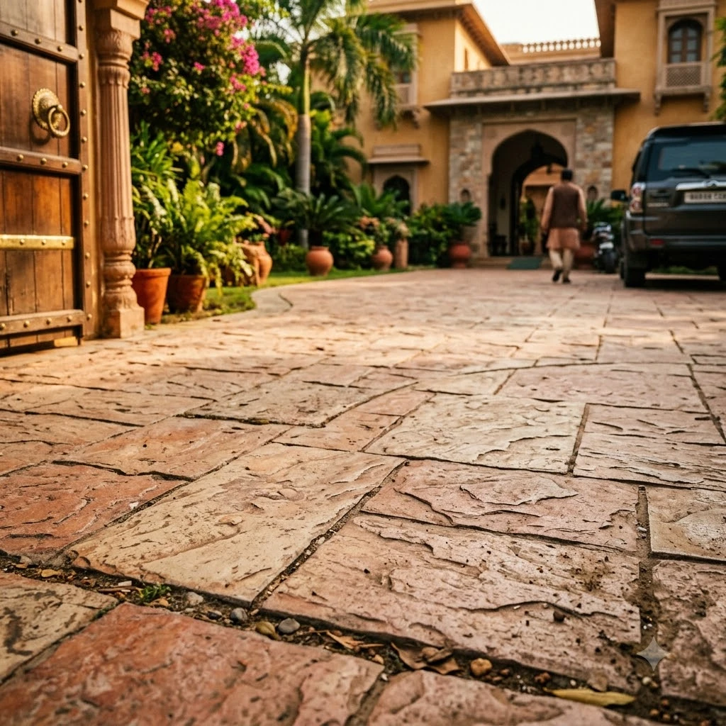 Boka Pink Stamped Concrete Flooring - Image 2