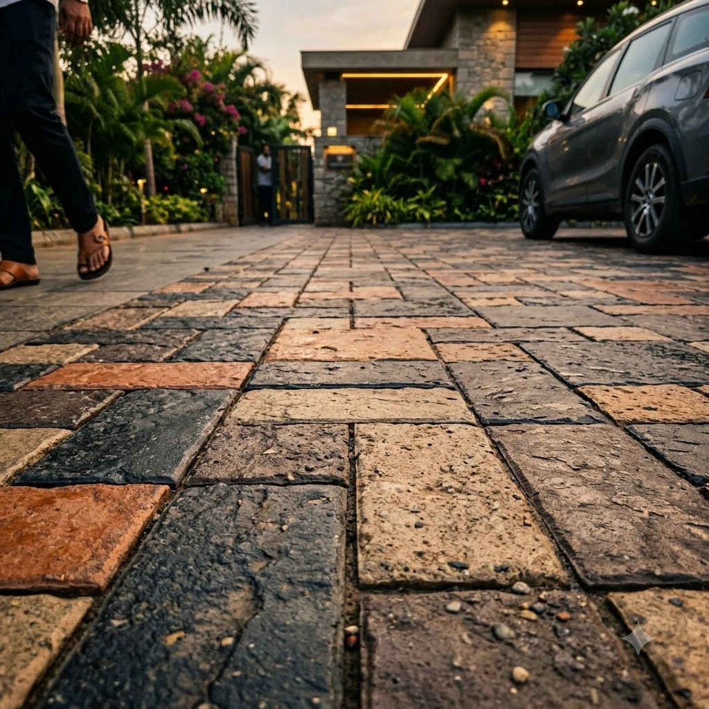 Color Block Ashlar Concrete Flooring - Image 3