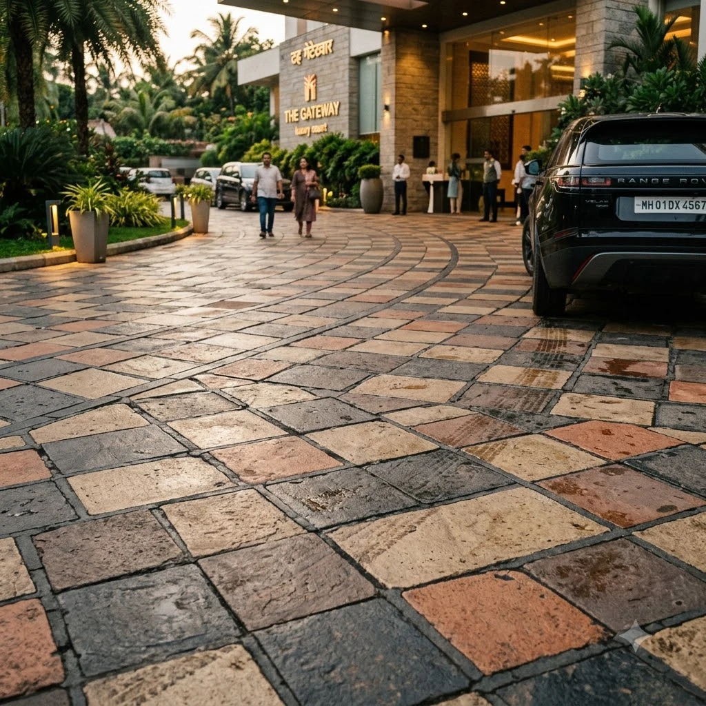 Color Block Ashlar Concrete Flooring - Image 4