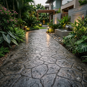 Garden Stamped Concrete Flooring