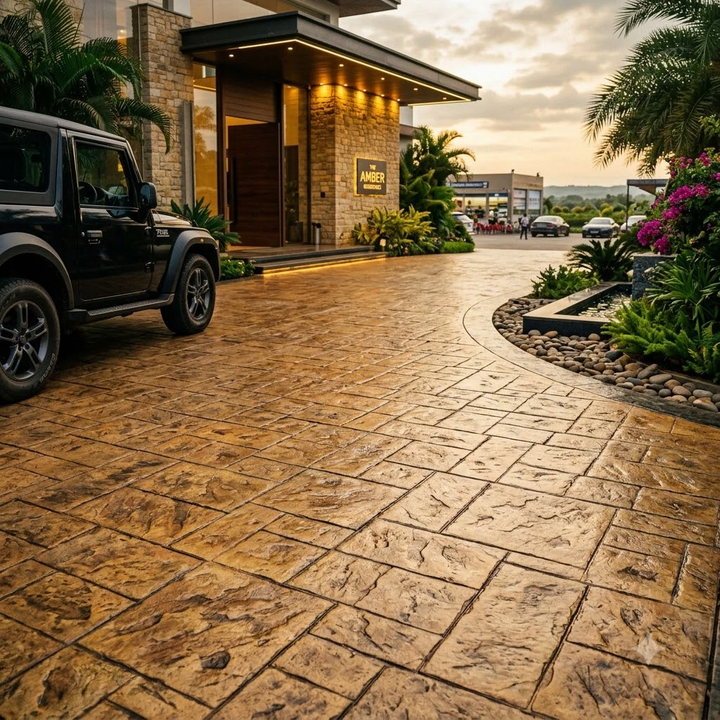 Harvest Amber Stamped Concrete Flooring
