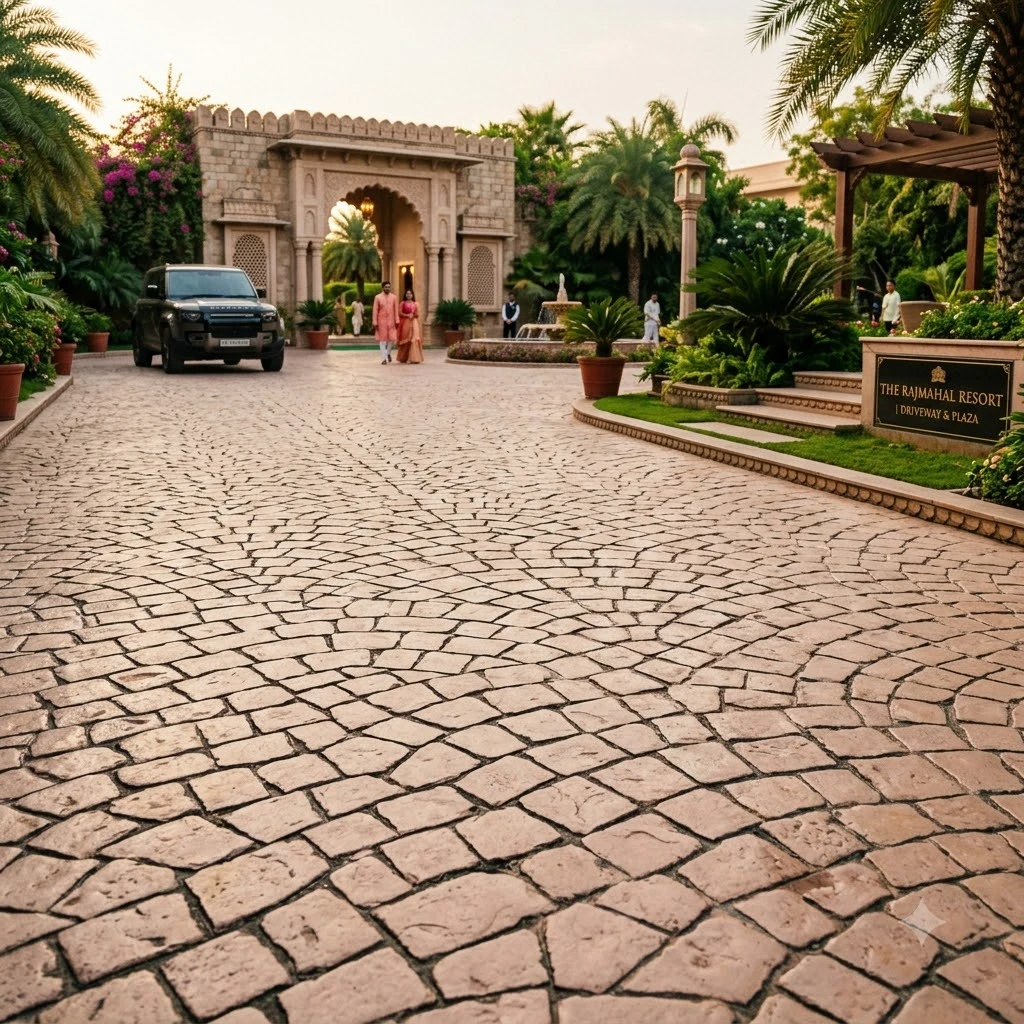 Boka Pink Stamped Concrete Flooring - Image 3